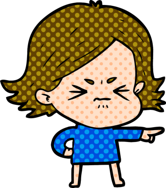 Bir insan tarafından çizilmiş kızgın bir kız.