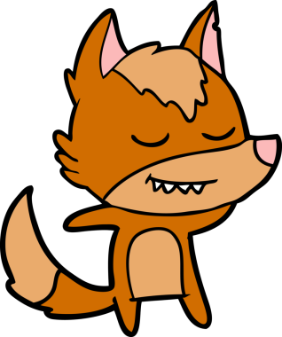 Bir insan tarafından çizilmiş tilki çizgi film karakteri