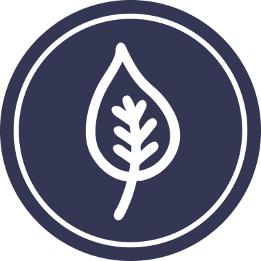 Bir insan tarafından çizilmiş doğal yaprak dairesel simgesi