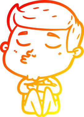 Bir insan tarafından çizilen çizgi film modelinin sıcak çizgi çizimi.