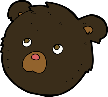 bir insan tarafından çizilmiş siyah ayı yüzü.