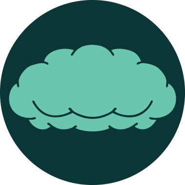 Bir insan tarafından çizilmiş gri bir bulutun ikonik dövme şekli