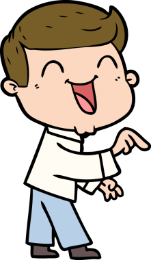 Bir insan tarafından çizilmiş gülen çizgi film adamı.