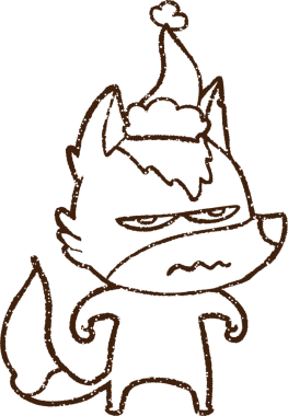 Bir insan tarafından çizilmiş Noel Köpeği Kömürü