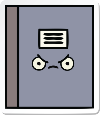 Bir insan tarafından çizilmiş şirin bir çizgi roman çıkartması.