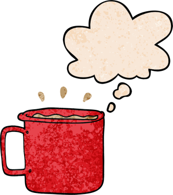 Bir insan tarafından çizilmiş grunge desenli bir kahve fincanı.