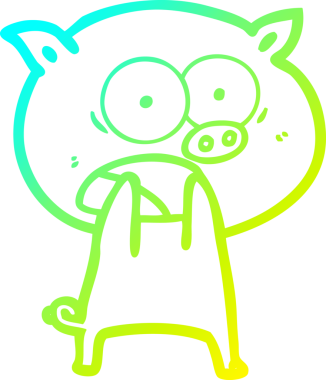 Bir insan tarafından çizilmiş bağıran domuz çizgi filmi çizimi.