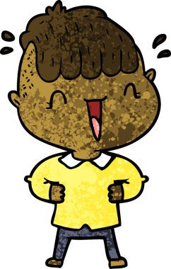 Bir insan tarafından çizilmiş mutlu çocuk.