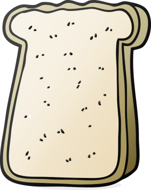 Bir insan tarafından çizilmiş bir tost dilimi.