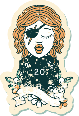 Retro Dövme Tarzı Bir insan tarafından çizilmiş 20 zarlı düzenbaz insan