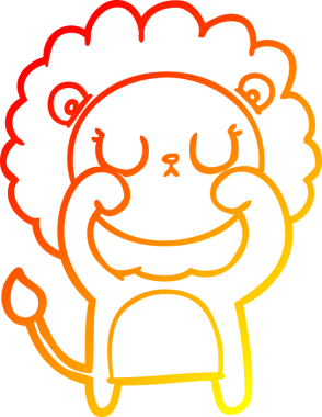 Bir insan tarafından çizilmiş karikatür aslanının sıcak çizgi çizimi