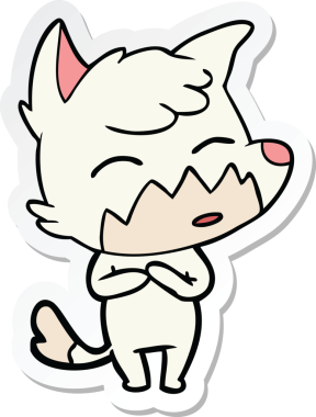 Bir insan tarafından çizilmiş bir tilkinin çıkartması.