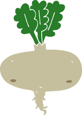 Bir insan tarafından çizilmiş düz renkli pancar kökü.