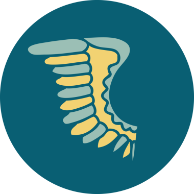 Bir insan tarafından çizilmiş geleneksel bir kanat dövmesi