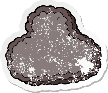 Bir insan tarafından çizilmiş karikatür yağmur bulutunun gerilimli yapıştırması