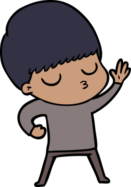 Bir insan tarafından çizilmiş sakin çocuk çizgi filmi.