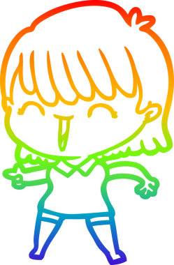 gökkuşağı gradyan çizimi bir insan tarafından çizilmiş bir karikatür kadın