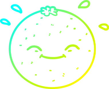 Bir insan tarafından çizilmiş soğuk gradyan portakal çizgi çizimi