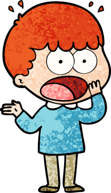 Bir insan tarafından çizilen şok olmuş bir çizgi film.