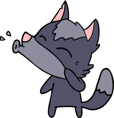 Bir insan tarafından çizilmiş uluyan kurt çizgi filmi.