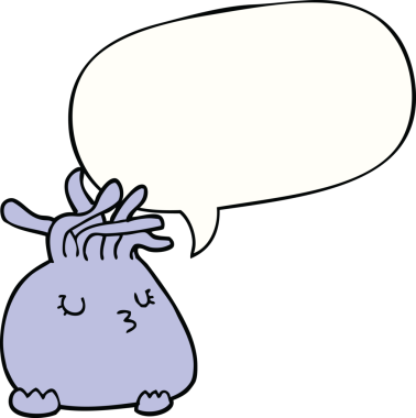 bir insan tarafından çizilmiş konuşma baloncuklu deniz şakayığı.