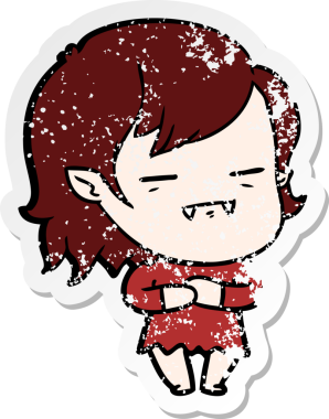 Bir insan tarafından çizilmiş ölümsüz vampir bir kızın sıkıntılı çıkartması.