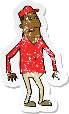 Bir insan tarafından çizilmiş bir karikatürün gerilimli çıkartması.