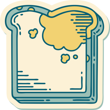 Bir insan tarafından çizilmiş geleneksel küflü ekmek stili dövme çıkartması.