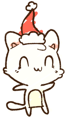 Bir insan tarafından çizilen Noel Kedisi Tebeşiri