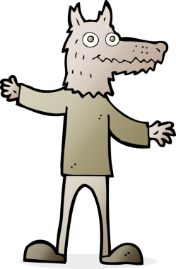 Bir insan tarafından çizilmiş bir kurt adam.