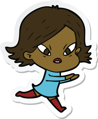 Bir insan tarafından çizilmiş bir karikatür çıkartması.