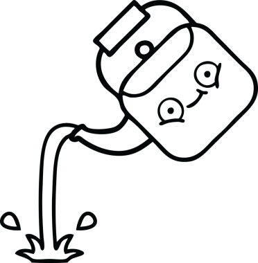 Bir insan tarafından çizilen çaydanlığın çizgi çizimi