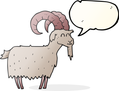 Bir insan tarafından çizilmiş serbest konuşma balonu çizgi film keçisi