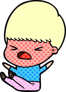 Çizgi film bir insan tarafından çizilmiş stresli adam