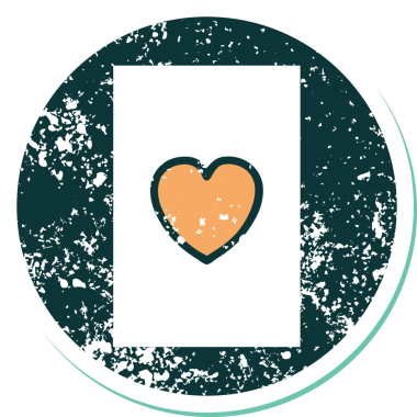 Bir insan tarafından çizilmiş kupa asının sembolik dövmeli görüntüsü.