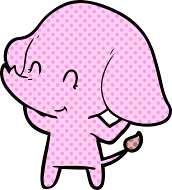 Bir insan tarafından çizilmiş şirin bir fil.