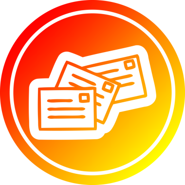 Bir insan tarafından çizilmiş sıcak eğimli dairesel simge yığını