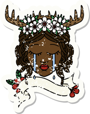 Bir insan tarafından çizilmiş Retro Dövme Tarzı İnsan Druidi