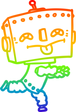 gökkuşağı gradyan çizgisi bir insan tarafından çizilmiş robot çizgi