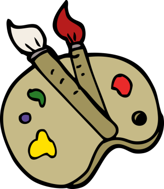 bir insan tarafından çizilmiş karalama sanatçısı paleti