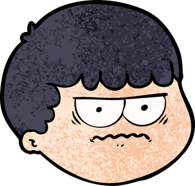 Bir insan tarafından çizilmiş erkek yüzü.