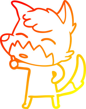 Bir insan tarafından çizilmiş bir tilkinin sıcak çizgi çizimi