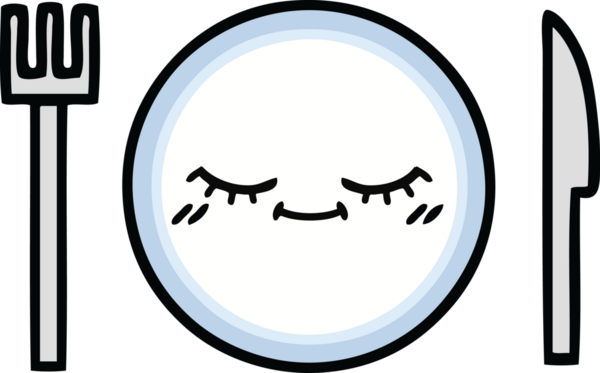 Bir insan tarafından çizilmiş yemek tabağı karikatürü.