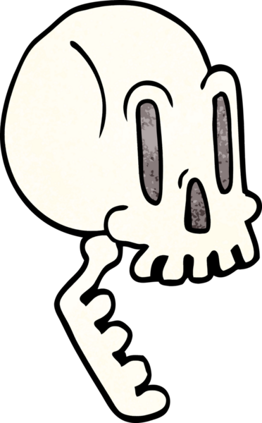 Bir insan tarafından çizilmiş bir kafatası karalaması.