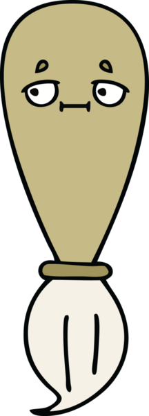 Bir insan tarafından çizilmiş güzel bir boya fırçası karikatürü.