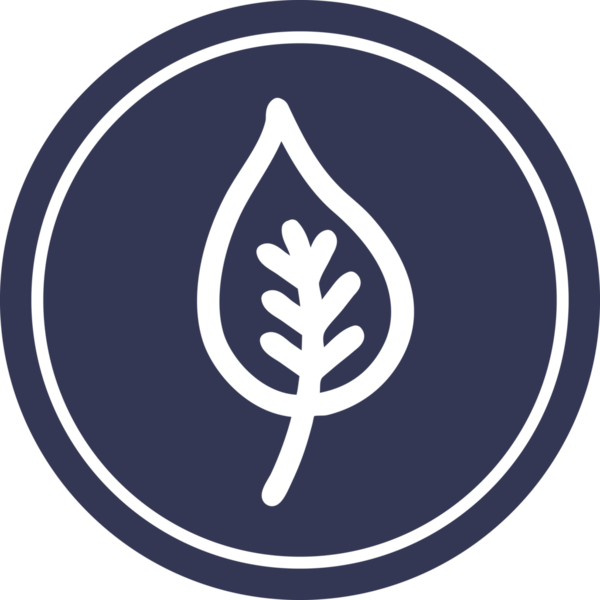 Bir insan tarafından çizilmiş doğal yaprak dairesel simgesi