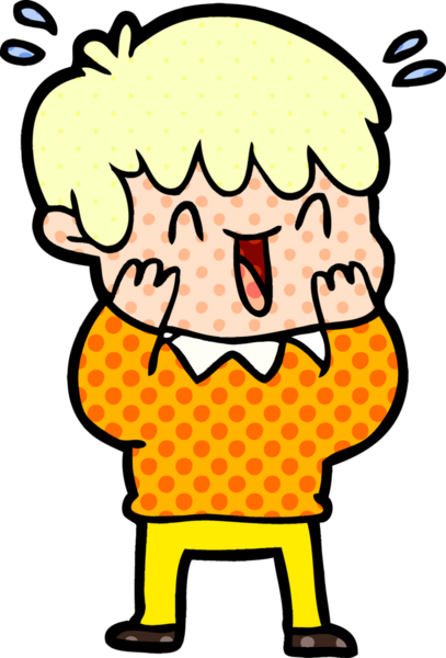 Bir insan tarafından çizilmiş gülen çocuk.