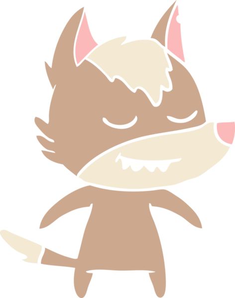 Bir insan tarafından çizilmiş düz renkli çizgi film kurdu.