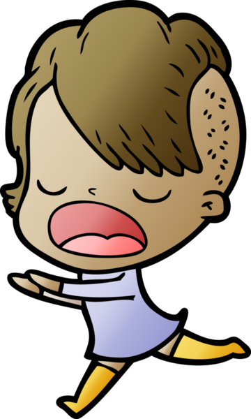 Bir insan tarafından çizilmiş havalı hippi kız çizgi filmi.