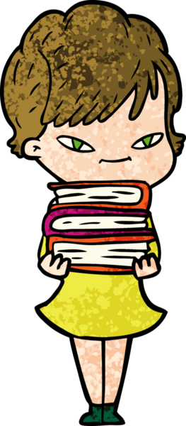 Bir insan tarafından çizilmiş mutlu bir kadın.